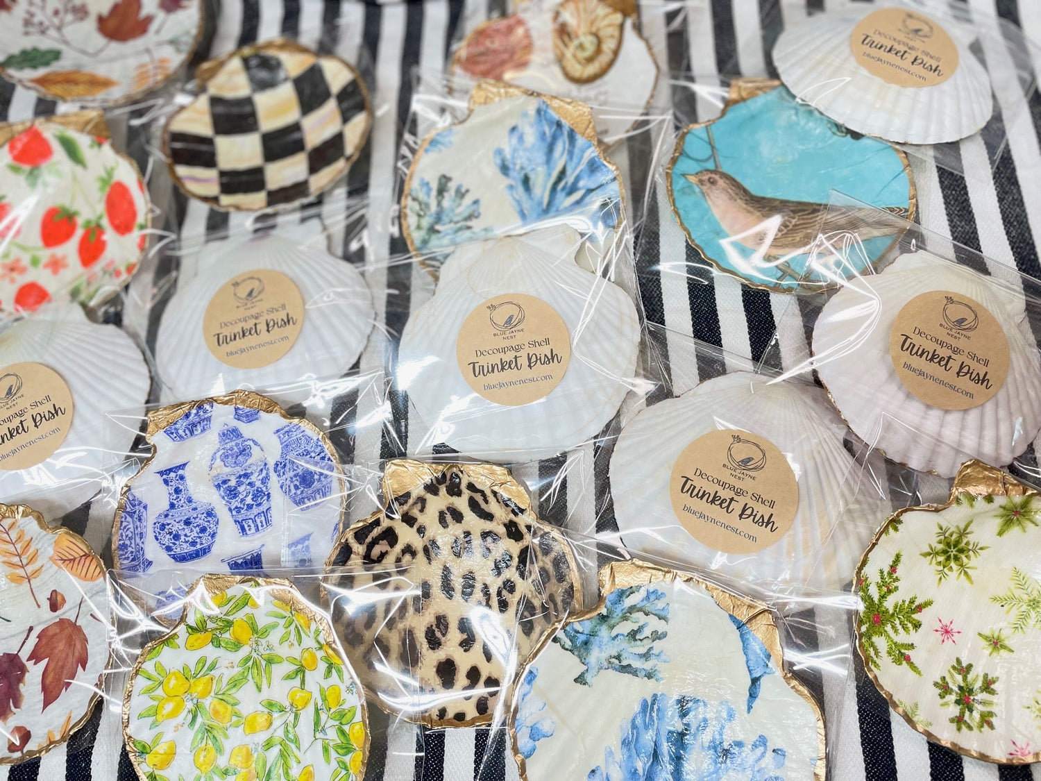 Découpage Shell Trinket Dishes