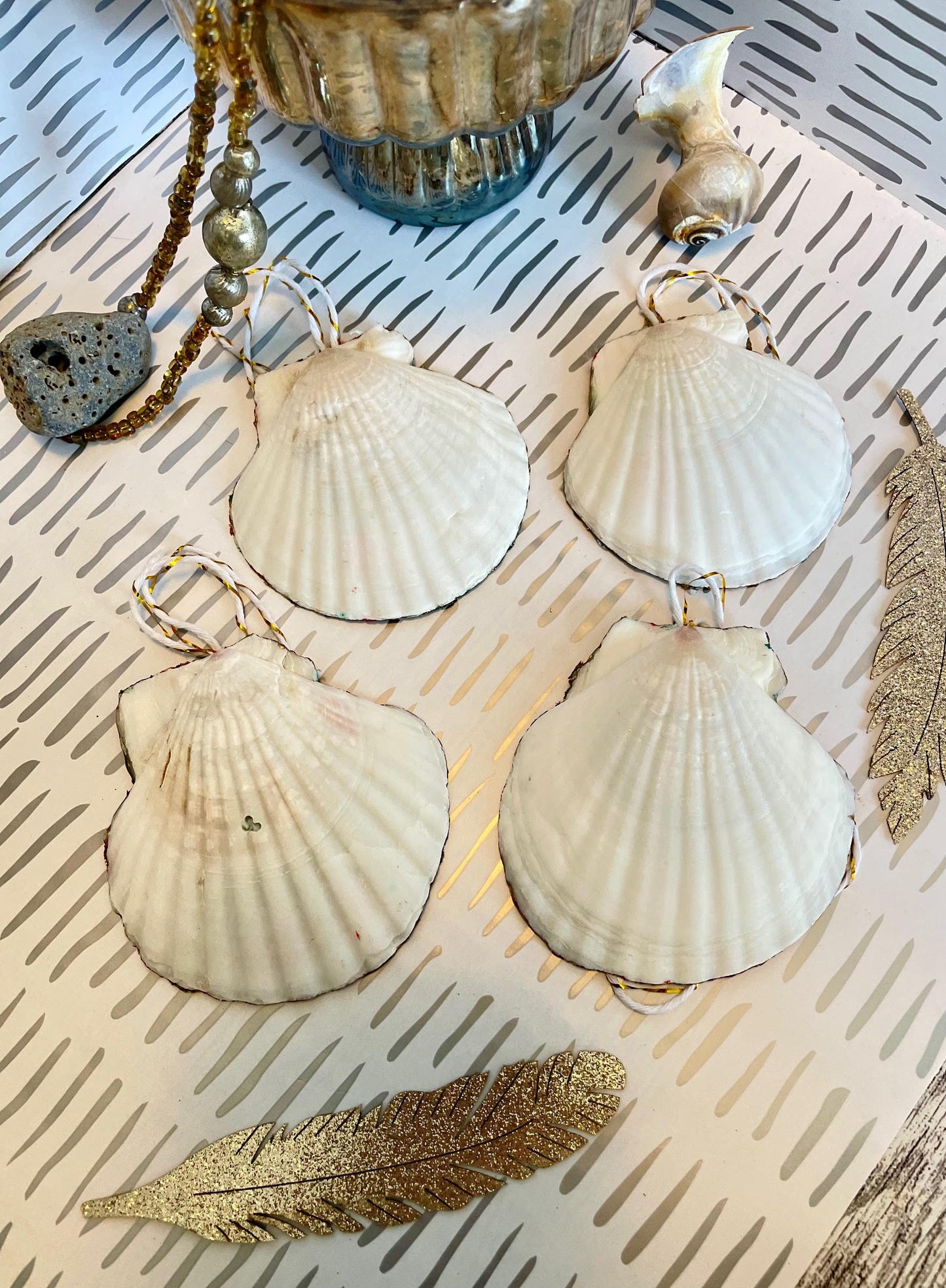 Découpage Shell Ornaments