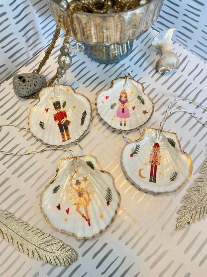 Découpage Shell Ornaments