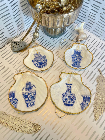 Découpage Shell Ornaments